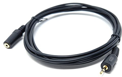 DRUT 3m Stereo 2.5mm Jack to 2.5mm Socket Extension Cable Male to Female Small PIN Gold Connectors 10ft