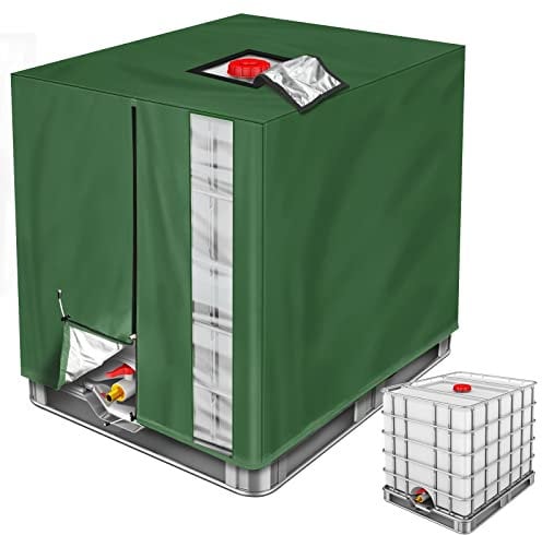 oumuik IBC Tank Abdeckung, Upgrade 420D IBC Abdeckplane für Wassertank 1000L / IBC Container Anti-UV Schutzhülle IBC Tank Cover Verdickte Version
