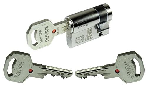 BKS Sicherheits Türzylinder Profilzylinder Nuvius SLX Serie 36 mit Sicherungskarte (Halbzylinder A=31mm, B=10mm)