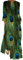Ocean Plus Damen Frühlings- und Sommerkleid mit Langem Rock V-Ausschnitt Langen Ärmeln mit Taschen und Lockerem Blumendruck (3XL, Pfau)