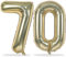 Lingqiang Champagne Gold Number 70 Balloons, 3pc Set, 40 Inch, Unisex Adults, Perfect for 70th Birthday, Anniversary, Prom, Wedding & More