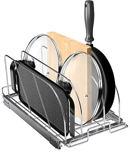 VEVOR Organizador de Ollas y Sartenes, Soporte para Utensilios de Secado de Platos, Escurridor de Platos para Gabinete de Cocina de 31,8x53,3 cm, Ideal para Guardar Ollas, Sartenes y Tablas de Cortar