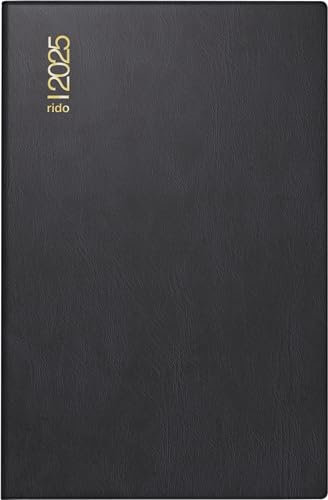 rido/idé Taschenkalender Mod. Industrie II 2025 | A7, Kunststoff, schwarz