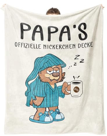 Juratar® Vatertagsgeschenk für Papa – Personalisierte Flanell-Decke mit liebevoller Botschaft von Tochter oder Sohn – Superweich, 157×132 cm