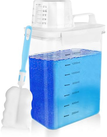HEDMON 1800ml Dosatore di detersivo ermetico con misurino, FA-0890-LY-FQT-240203