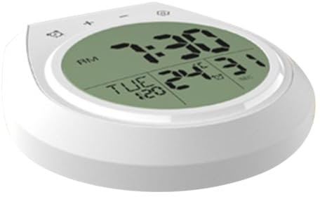 PRETYZOOM 2 Pièces Horloge avec Indicateur De Température Réveil Salle De Bain Horloge Digitale Pendaison Horloges Numériques Décor D'horloge Murale Minuteur Simple Blanche Calendrier Le Fer