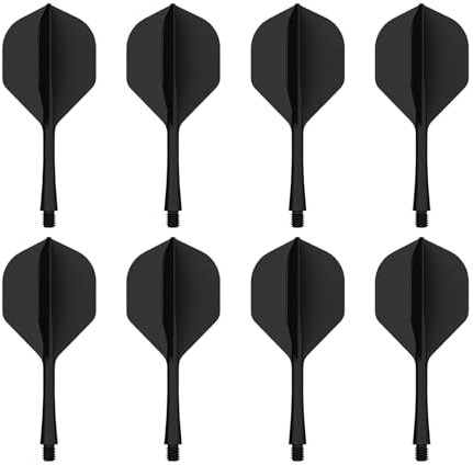 HJIAMA 8 Stück Kunststoff Dart Flights und Schäfte, Dart Zubehör, Einteiliges Dart Schäfte, Gewindedesign, Darts Flights mit Schaft