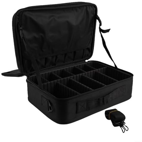EpheyFIF Fishing Reel Storage Bag, Oxford Cloth, with Dividers Fishing Line Storage Bag Strap Customizable Compartments, Carp Rigs Accessories Tools Organizer(S)