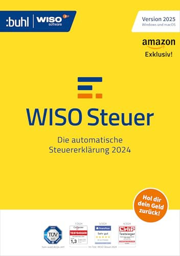 WISO Steuer 2025 (für Steuerjahr 2024) Für Windows, Mac, Smartphones und Tablets | Digitaler Download | Amazon Exklusiv