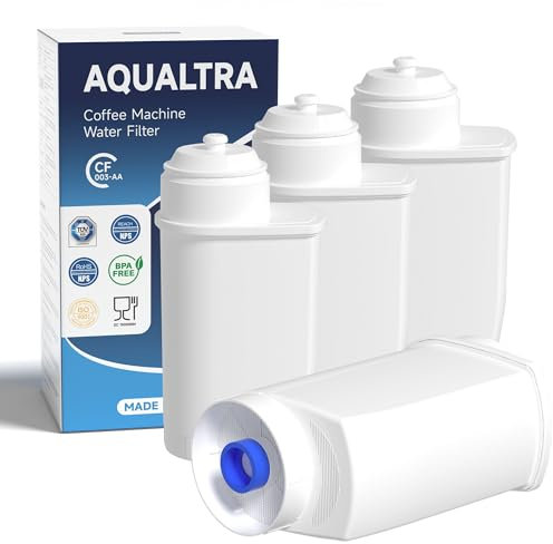 AQUALTRA TZ70003 Water Filter Compatible with Siemens EQ Series, Brita Intenza, Bosch TCZ7003, TCZ7033, Coffee Machine Water Filter, 4 Pack