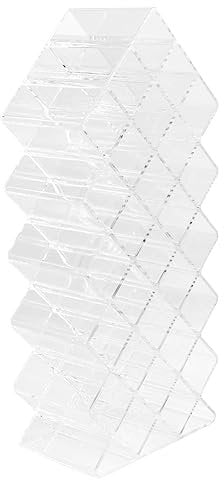 Ipetboom 28 Grid Fish Tail Lipstick Organizer Desk Cosmetic Holder Storage Rack