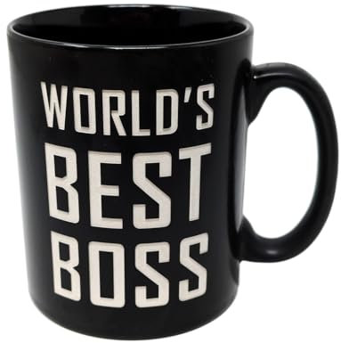 JRose Collections World's Best Boss Mug | Ceramic Coffee Mug 625ml | 22oz - Engraved Design, Gift Boxed - Funny Office Gift for Boss, Manager, or Coworker