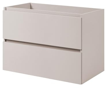 3E 3xE living.com Wandhängender Badezimmerschrank, Farbe: Kaschmir, 80 x 46 x 60,7 cm, ohne Deckel