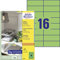 AVERY Zweckform 3454 Grüne Etiketten (1.600 Aufkleber, 105x37mm auf A4, permanent haftend, selbstklebende Farbetiketten, Papier matt, bedruckbare, farbige Klebeetiketten) 100 Blatt