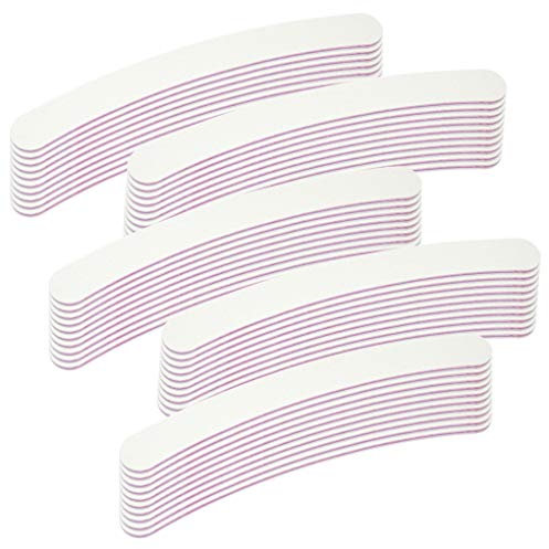 Lima professionale a banana curva, grana 100/180, 50 pezzi, colore: rosa/rosso