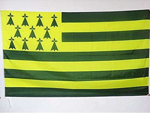 AZ FLAG Bandiera Bretagna MELEN HA GWER 150x90cm - Bandiera Bretagna Verde E Giallo 90 x 150 cm Foro per Asta