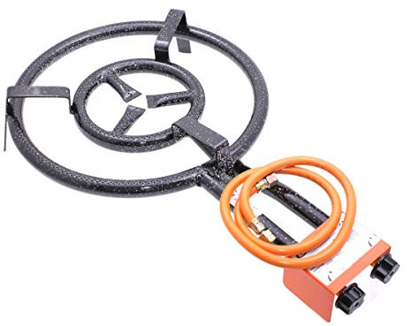 TAMLED Gaskocher 40 cm für Paellapfanne mit Mitteldruckschlauch