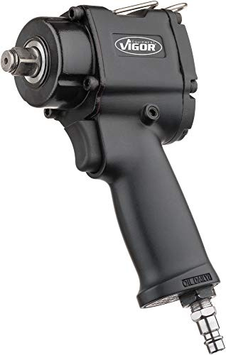 VIGOR Druckluft-Schlagschrauber mini (Jumbo-Hammer-Schlagwerk, mehrstufiger Rechtslauf, max. Lösemoment: 1200 Nm, 1/2 Zoll-Abtrieb, Betriebsdruck 6,3 bar) V5671