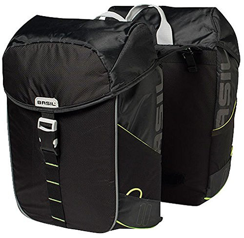 Basil Doppeltasche Miles Double BA 32L Black Lime Fahrradtasche + Flicken