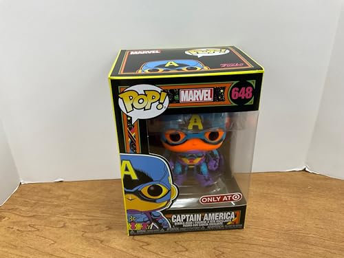 Funko Pop! Marvel: Black Light - Captain America - Marvel Comics- Figurine en Vinyle à Collectionner - Idée de Cadeau - Produits Officiels - Jouets pour les Enfants et Adultes