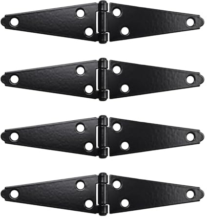 T Tulead Door Hinges Iron Strap Hinges 4-Inch, 4PCS