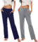 MoFiz Pantaloni Lunghi Pigiama Donna Modal Pantaloni Morbidi con Tasche 2 Pack-03 L