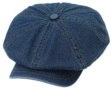 MarkMark Schlägermütze Golfermütze Schiebermütze Denim Cotton Newsboy Hat Baker Boy Beret Flat Cap KR3613 (Darkblue)