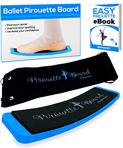 Zenmarkt Ballett-Drehbrett für Tänzer, Eiskunstlauf, Ballett, Tanz, Dreh-Pirouette, Trainingsgerät für Tänzer, Eisläufer, Gymnastik und Cheerleader (Blau mit Tragetasche)