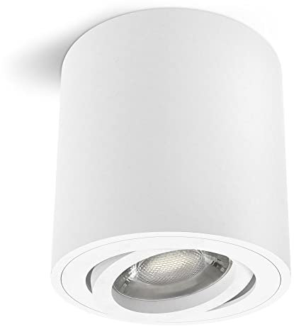 linovum CORI Deckenspot Aufputz weiß dimmbar mit LED Strahler GU10 neutralweiß 6,5W 230V - Aufbau Leuchte schwenkbar Ø80x84mm