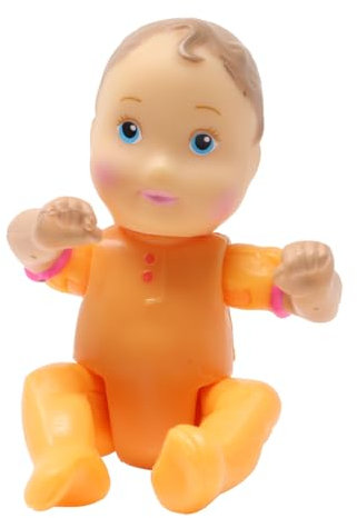 Fisher-Price Ersatzteil Loving Family Puppenhaus – Ersatz beweglich beweglich Baby Figur gekleidet in einem orangefarbenen Onsie, Kleinkind hat braune Haare und blaue Augen