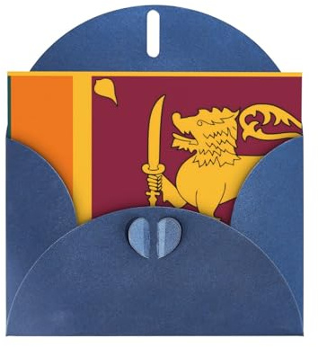 Geburtstagskarte mit Sri Lanka-Flagge mit Umschlag - Premium-Stil, einzigartige Dekorationen, erhebende Wünsche