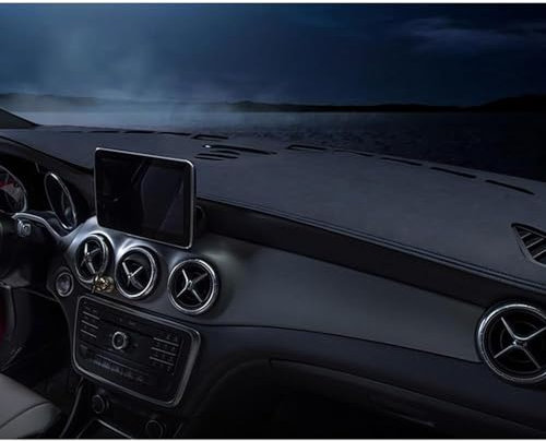 Für Mazda BT-50 2017-2019 Auto Armaturen Brett Instrumenten tafel Abdeckung vermeiden Licht Polster Sonnenschutz Teppiche,A-Black