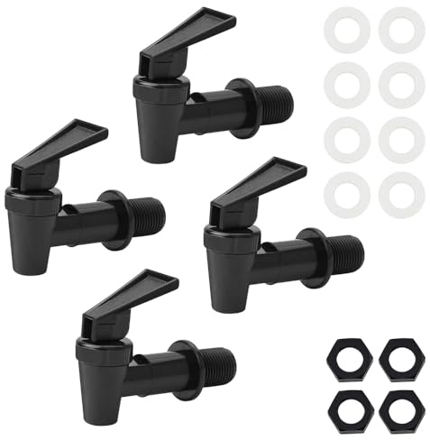 mizikuu Lot de 4 Distributeur de Boisson Robinet, Réutilisable Robinet d'eau en Plastique Tonneau Robinet de Rechange pour Eau Cocktail Jus Fontaine à Boire