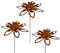 3er Set Gartenstecker Sonnenhut Metall Rost Gartendeko Edelrost Rankstab Beetstecker Topfstecker Naturrost (3er Blume D)