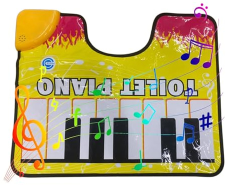 Künstlerischer Klavier Klang Teppich Für Badezimmer - Toilet Piano Mat, Lustige Toiletten Klaviermatte,Kreative Toiletten Klavierteppichmatte, Klavier Bodenmatte Für Toilette, Badezimmer 60x48cm