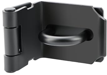 SAYAYO 90 Degree Hasp and Staple SUS304 Stainless Steel 3 Inches, Black | Right Angle Padlock Hasp Door Lock Gate Latch for Sheds, Windows, Cabinets