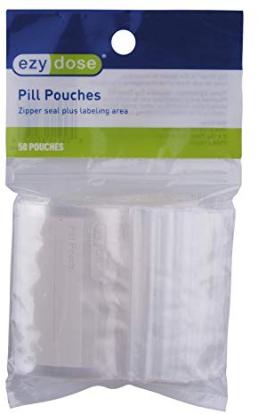 EZY DOSE Disposable Pill, Vitamin, and Medicine Organiser Pouches, Zippered Seal Bags, Pocket Sized, Easy to Use, BPA Free (50 Count)