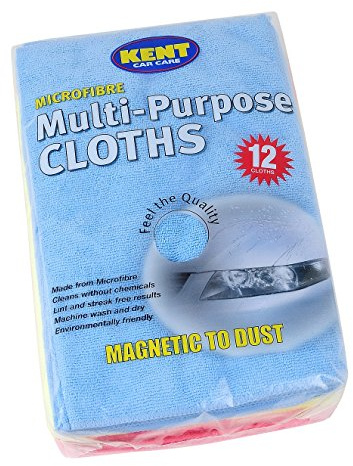 Kent Car Care Microfibre Multi-Purpose Cloths 12 Pack