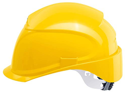 Uvex Airwing B-S-WR Belüfteter Bauhelm mit Drehrad - Kurzer Schirm - Gelb