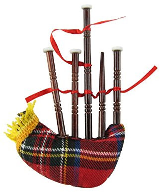 Treasuregurus Miniatur-Dudelsack, Musikinstrument, realistisches Karomuster, Stoffornament