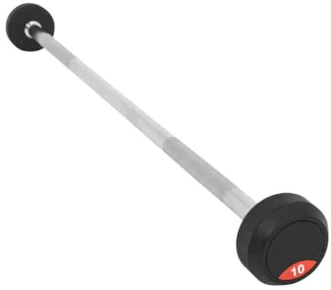 GORILLA SPORTS® Gummi Langhanteln - 10kg, 12,5kg, 15kg, 20kg, 25kg, 30kg, 35kg, 40kg, 45kg, 50kg Gewichte, mit/ohne Ablage, Stange verchromt und gerändelt - Rubber Barbells, Hantelset, Langhantel Set