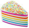 ANBOOR Squishies Regenbogen Kuchen Torte Langsam Steigend Squeeze Spielzeug Antistress Squishies Essen Slow Rising Spielzeug Bunt für Kinder Erwachsene (Farben zufällig, 15 * 10 * 7,6cm, 1 Stück)