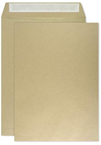 Netuno 250 Versandtaschen DIN B4 Braun 250 x 353 mm 100g braune Versandtaschen ohne Fenster gerade Klappe haftklebend Briefumschläge Großformat B4 Umschläge Großbrief Briefkuverts Versandtaschen groß