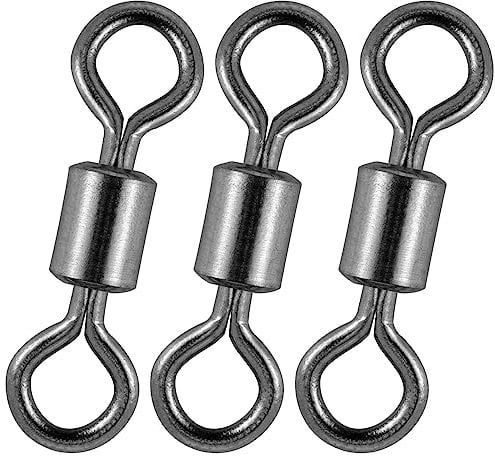 Alwonder Angeln Wirbel Tönnchenwirbel Meeresangelgeräte, Angelanschluss, Tonnenwirbel Edelstahl-Terminal-Tackle, Angelzubehör Spinnwirbel Ton Swivels Angelwirbel Verschiedene Größen Gr.#8