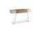 Ángel Cerdá - Mueble Consola Nogal y Cristal con Laterales Lacados - Consola de Entrada Moderna en Madera y Cristal Templado - Diseño Sofisticado - Resistente y Versátil - 120 x 40 x 73 cm