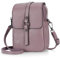 HAWEE Femme Sac de Téléphone avec Sangle Sac à Bandoulière en Cuir Véritable Porte Monnaie Téléphone Léger à Double Fermeture à Glissière pour Dames, Filles