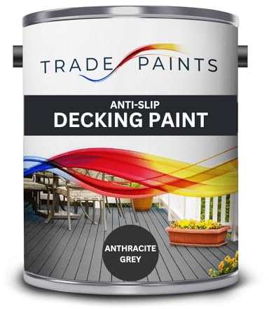 Garden Timber Decking Non Slip (Anti Slip) Paint (5 Litre, Anthracite Grey Ral 7016)