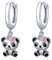 CUOKA MIRACLE Panda Ohrringe Mädchen Creolen 925 Sterling Silber Tier Ohrringe Kleine Creolen für Kinder Durchmesser 10mm Klappcreolen Panda Schmuck Damen Mädchen Tochter Kinder