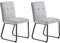 byLIVING Esszimmerstuhl 2er Set TALEA / 2X Küchenstuhl/Webstoff hellgrau/Gestell Metall schwarz pulverbeschichtet/Esszimmerstuhl/Wohnzimmerstuhl/bis 120 kg/B 46, H 86, T 55 cm