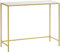HOMCOM Konsolentisch Beistelltisch moderner Sofatisch bis 25 kg Dekotisch für Wohnzimmer Flur Vintage im Industriedesign Stahl+Glas Gold+Weiß 100,5 x 35,5 x 80cm